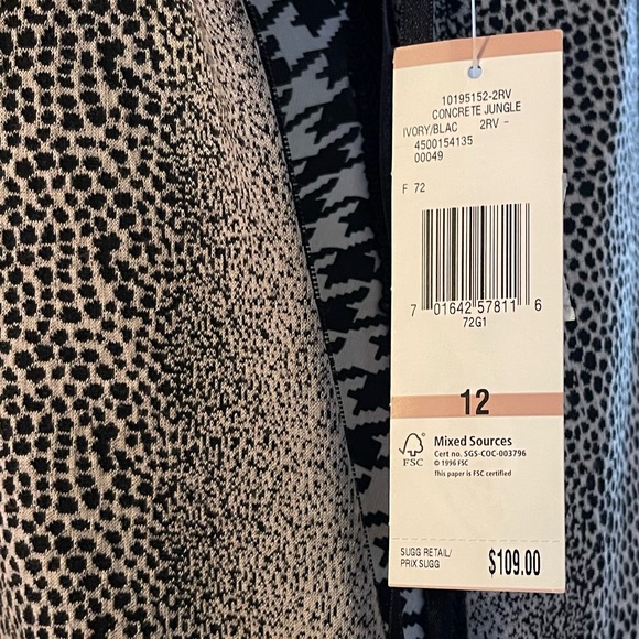 Designer NINE WEST “Snake Skin” Look Sheath Dress - Picture 7 of 11